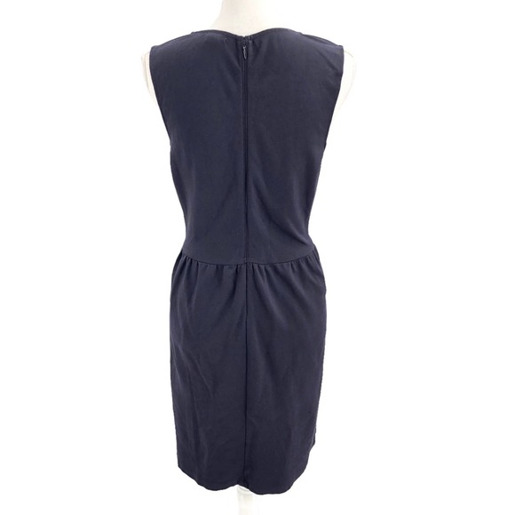 J. Crew Womens Size 6 Ponte Knit Stretch Black Dress Sleeveless Knee Length - Picture 2 of 6